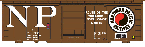 Northern Pacific 40ft Box Car Vista Dome Logo Decals