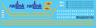 N Scale - Railink Canada GP38 Locomotive Yellow Number Decals