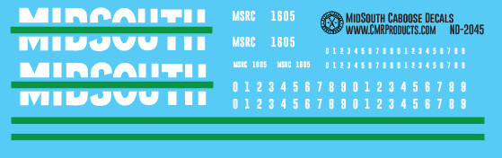 Midsouth Extended Vision Caboose Decals