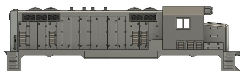 N Scale - Santa Fe CF7 Angled 2 Window Tall Cab Glass Shell