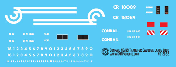 Conrail N6 N9 Transfer Caboose Large Logo Decals