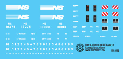 Norfolk Southern N9 Transfer Caboose Legacy Logo Decals