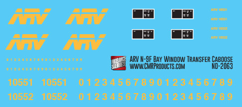 Allegheny River Valley N9F Transfer Caboose Decals