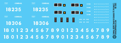 N Scale - Conrail N6 N9 Transfer Caboose Ex PC Patchout Decals 1