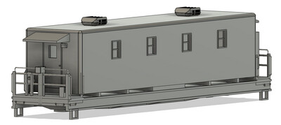 N Scale - Modern Camp Train Office Car 2