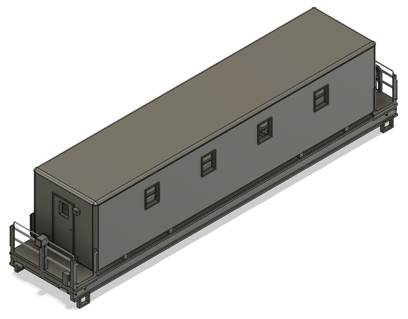 HO Scale - Modern Camp Train Storage Car 1