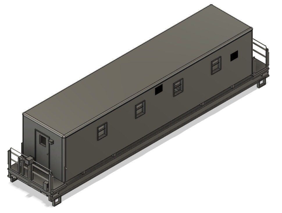 N Scale - Modern Camp Train Storage Car 1