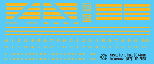 N Scale - Nickel Plate GE 44ton Locomotive Decals