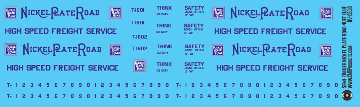 Semi-Trailer Nickel Plate Road Blue Decals