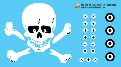 Der Red Max 4in Skull Wrap Decal