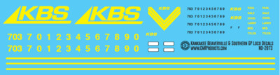 N Scale - Kankakee Beaverville &amp; Southern GP Loco Decal