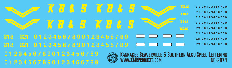 HO Scale - Kankakee Beaverville &amp; Southern Alco Loco Decal
