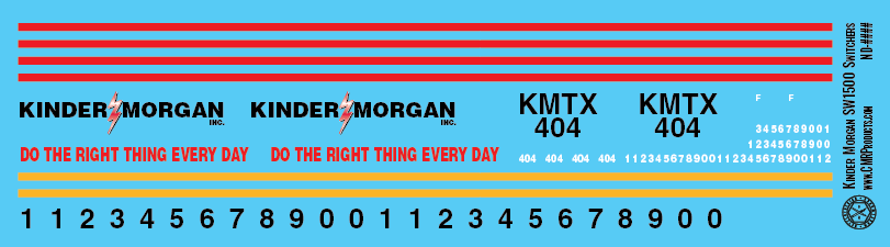 N Scale - Kinder Morgan Switcher Locomotive Decals