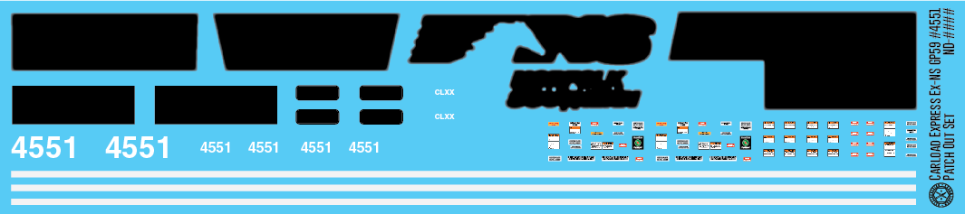 Carload Express Locomotive GP59 exNS Patchout Decals
