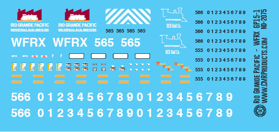 Rio Grande Pacific WFRX GP15-1 Locomotive Decals