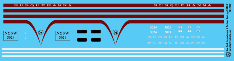 Susquehanna SD40-2 Heritage Locomotive Decal