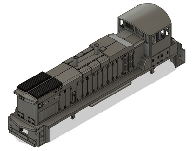 N Scale EMD MP15AC Angled Box Exhaust Locomotive Shell