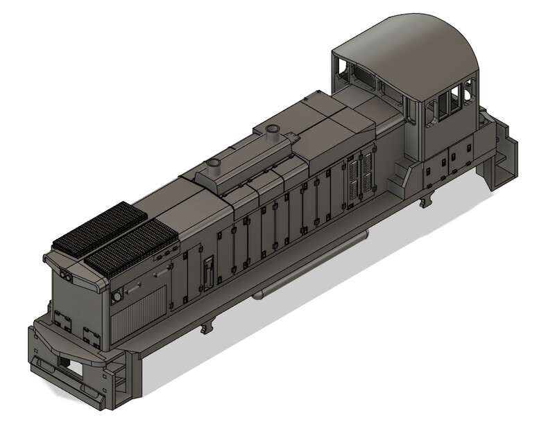 N Scale EMD MP15AC Squared Box Silenced Exhaust Locomotive Shell