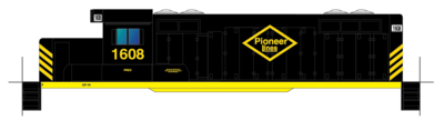 Pioneer Lines Black Yellow Geep Decals