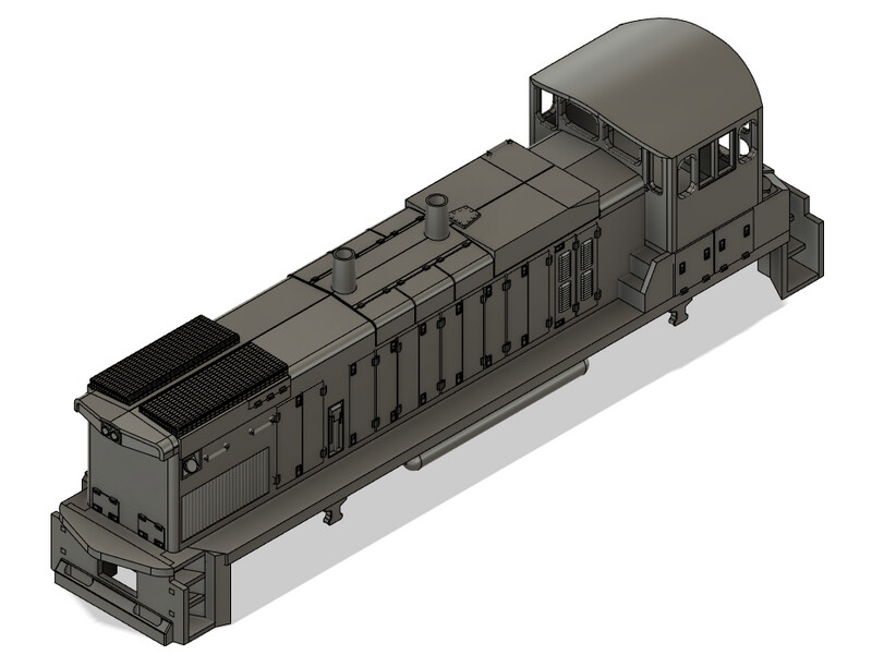 N Scale EMD MP15AC Square Box Exhaust Locomotive Shell