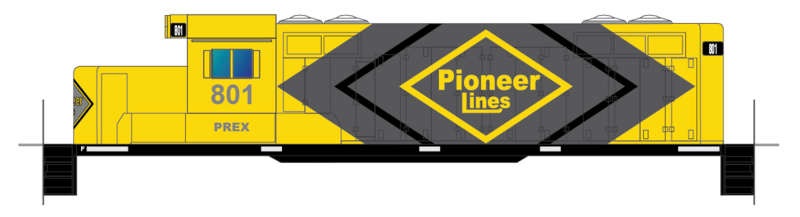 Pioneer Lines Yellow Gray Geeps Large Logo
