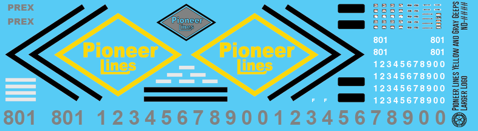 Pioneer Lines Yellow Gray Geeps Large Logo