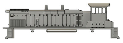 N Scale EMD MP15AC Angled Box Exhaust Locomotive Shell