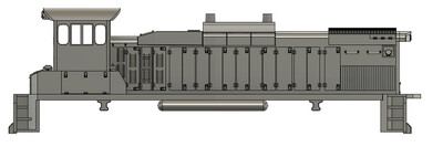 N Scale EMD MP15AC Angled Box Silenced Exhaust Locomotive Shell