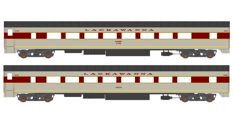 Delaware Lackawanna Western Gray Maroon Passenger Decals