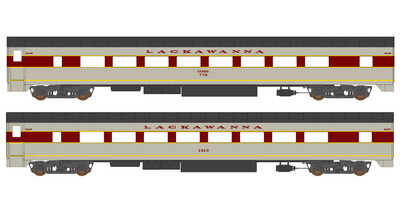 O Scale - Delaware Lackawanna Western Gray Maroon Passenger Decals
