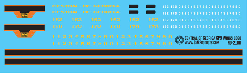 Central of Georgia GP9 Locomotive Wings Scheme