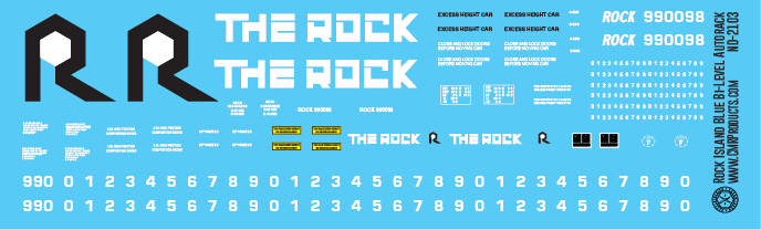 Rock Island Bi-Level Autorack Decals