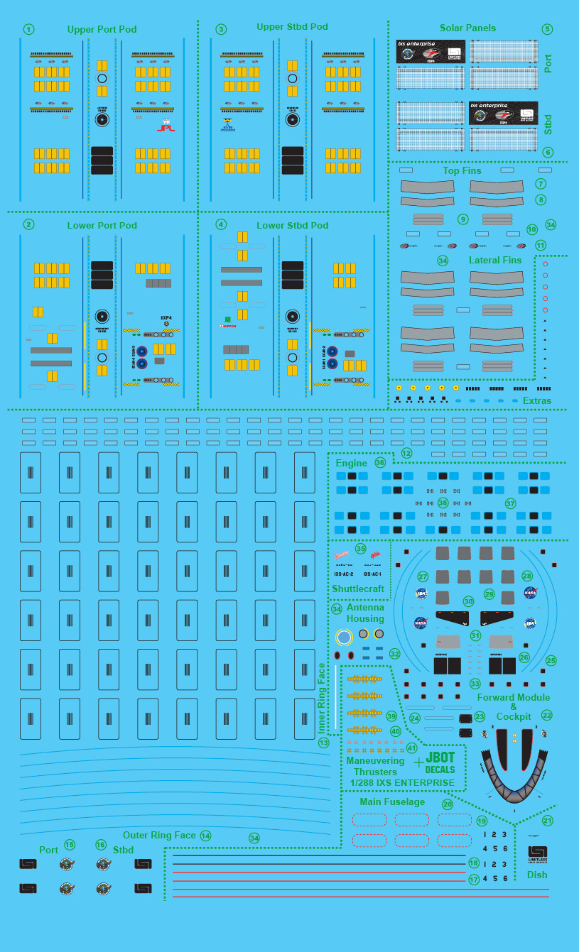 JBOT Decals - IXS Enterprise Nasa Warp Ship