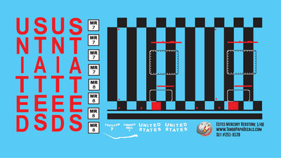 Estes Mercury Redstone 1/48 Scale Decals