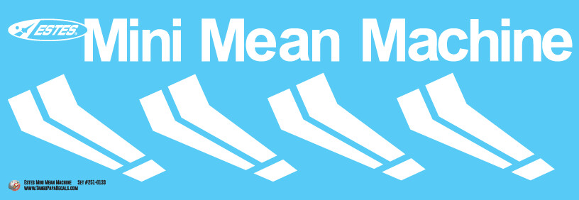 Estes Mini Mean Machine Decal Set
