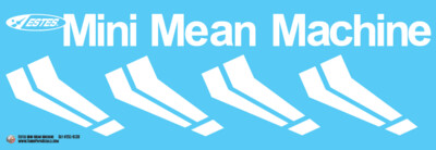 Estes Mini Mean Machine Decal Set