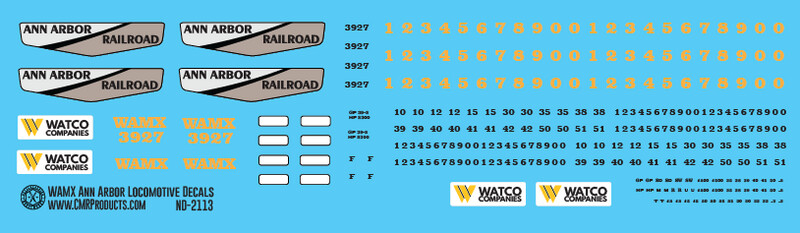 Ann Arbor WAMX Locomotive Decals