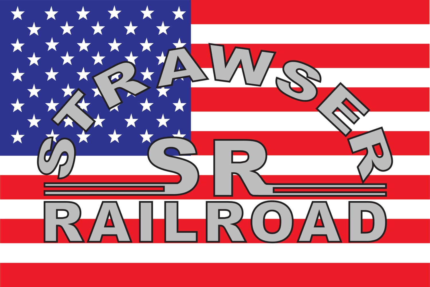 Stawser Raliroad Flag Logo Vinyl