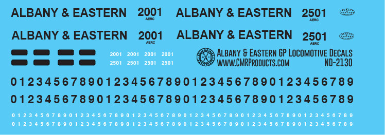 Albany &amp; Eastern GP Locomotive Decals