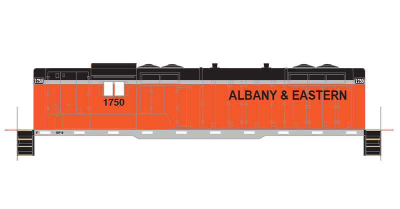N Scale - Albany &amp; Eastern GP9 1750 Locomotive Decals