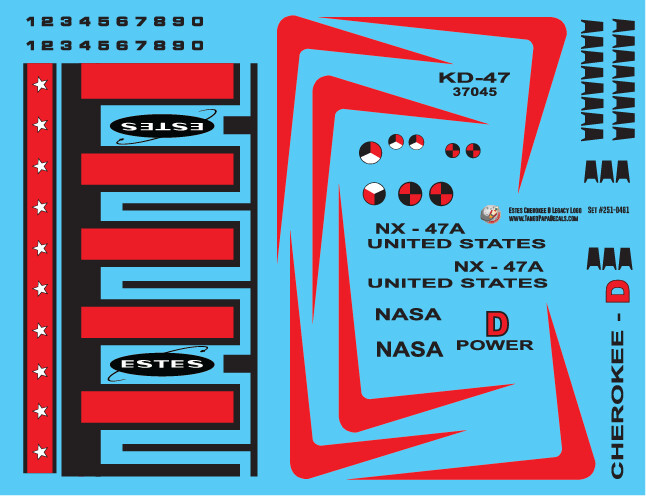 Estes Cherokee D Legacy Logo Decals