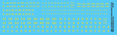 HO Scale - Lackawanna Steam Locomotive Bright Yellow Decals
