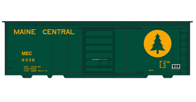 Maine Central Green 40ft Box Car Tree Logo Decals