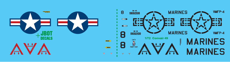 JBOT Decals - Convair 49 1:72