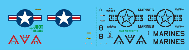 JBOT Decals - Convair 49 1:72
