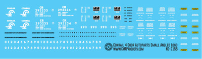 Conrail 4 Door Autoparts Box Car Small Angled Logo Decals