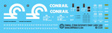 HO Scale - Conrail 4 Door Autoparts Box Car Short Large Logo Decals