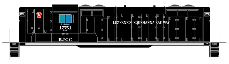 Luzerne Susquehanna Railway GP9 1751 Decals