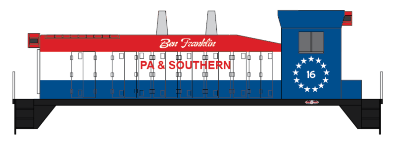 PA &amp; Southern SW1200 16 Locomotive Decals