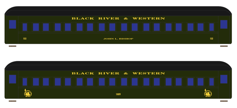 O Scale - Black River &amp; Western Passenger Car Decal Set